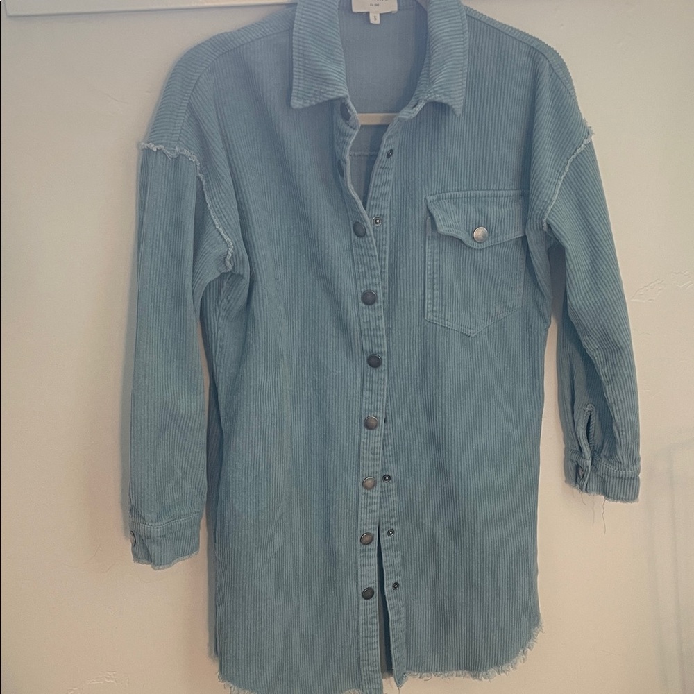 Bohme Teal Casual Button-Down Shirt